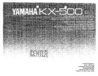 Yamaha KX-500 - Owners Manual
